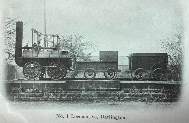The Northern Echo: Derek Ward found this postcard of Locomotion No 1 on its plinth outside North Road station in an antique shop for just £1 - a bargain!